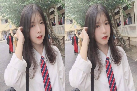 Nữ sinh thích thú rỉ ra dính nước