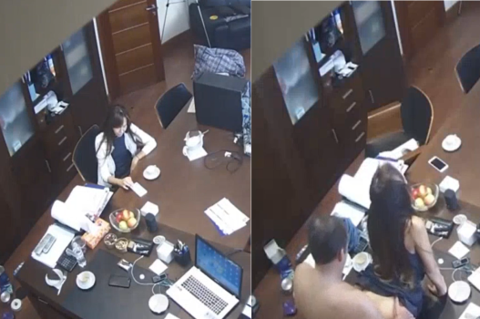 Sếp xô em nhân viên giữa giờ làm phê tê